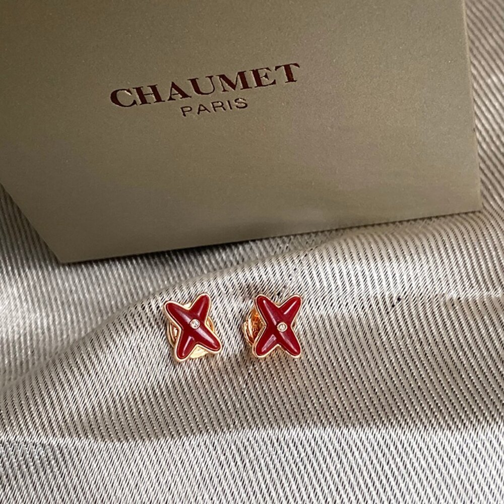 Chaumet Red Stud Earrings